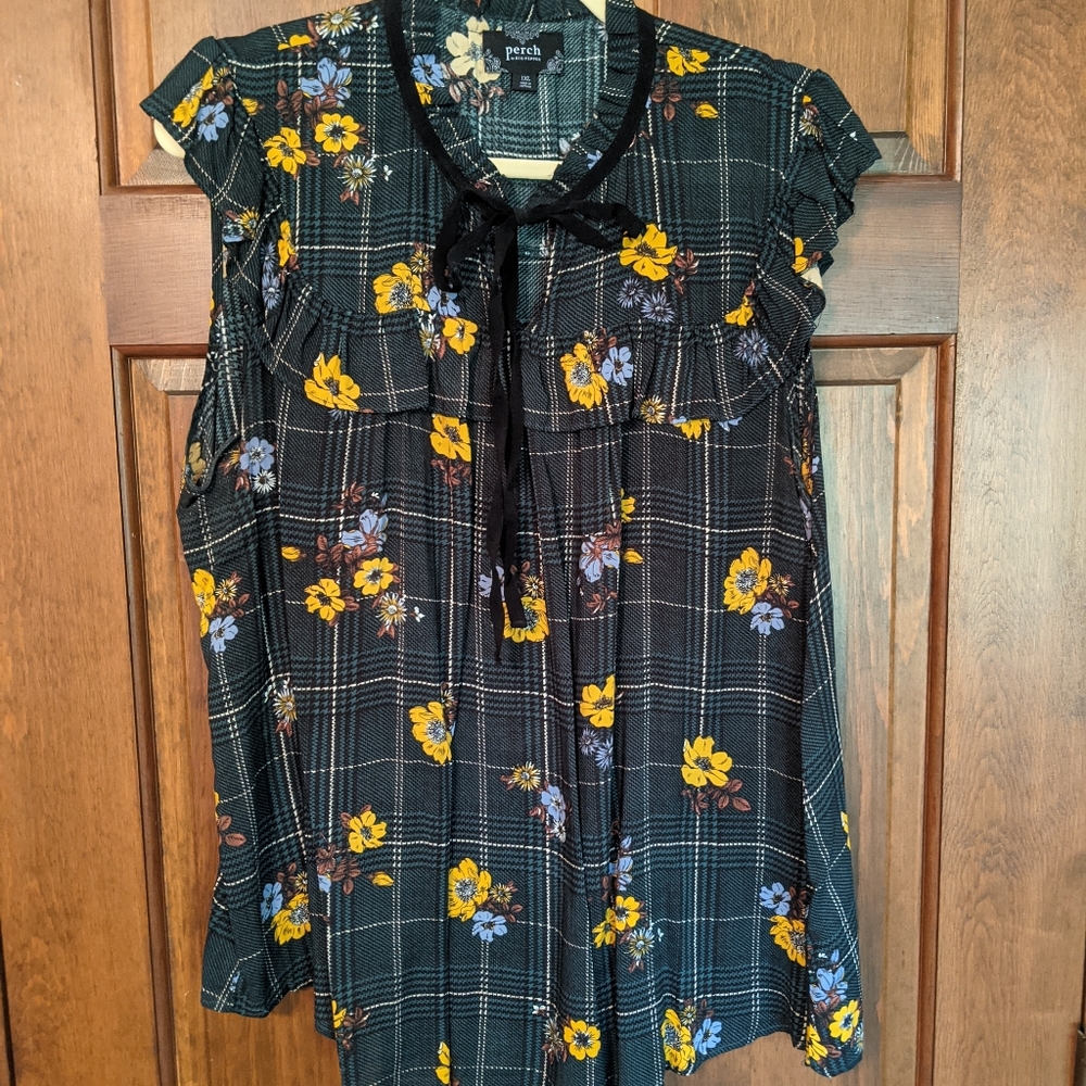 Perch by Blu Pepper tie neck blouse